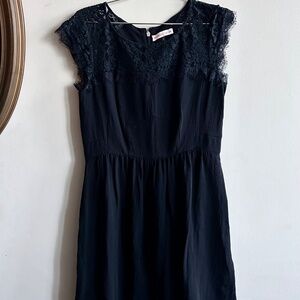 Rebecca Taylor Black Lace Cap Sleeve Dress – Size 6